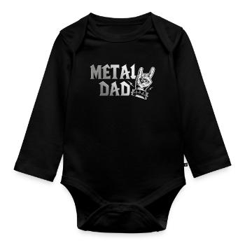 Metal Dad Gift Dad Heavy Metal Rock - Organic Longsleeve Baby Bodysuit - black - Front