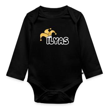 Fastnacht Ilyas - Baby Bio-Langarm-Body - Schwarz - Vorne