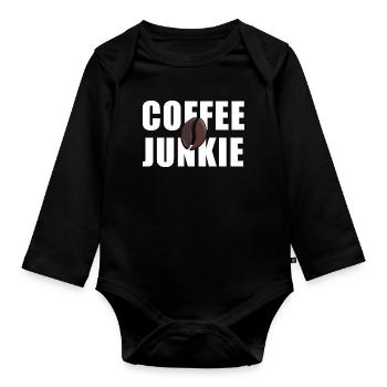 Coffee Junkie: Caffeine Love - Organic Longsleeve Baby Bodysuit - black - Front