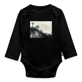Stone Hill avec croix - Body Bébé bio manches longues - noir - Devant