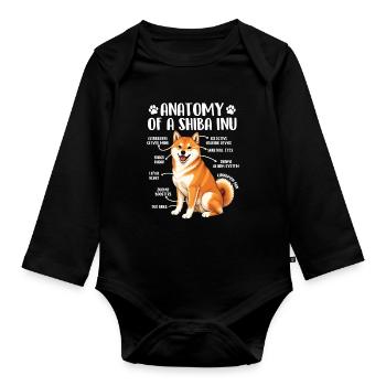 Anatomy Of A Shiba Inu Doge Humor - Organic Longsleeve Baby Bodysuit - black - Front