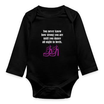 Waltz Couple Dance - Organic Longsleeve Baby Bodysuit - black - Front