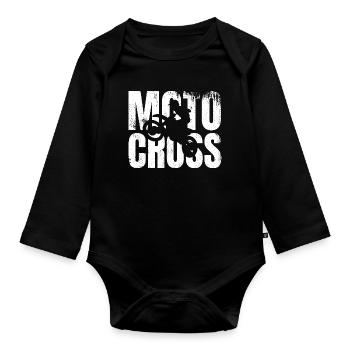 Moto Cross - Organic Longsleeve Baby Bodysuit - black - Front