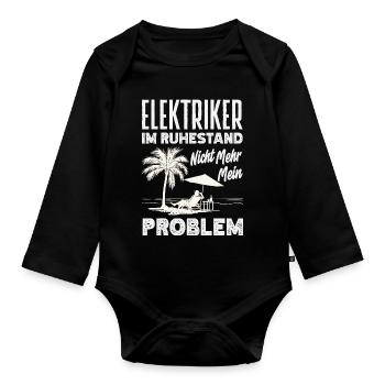 Elektriker Im Ruhestand - Baby Bio-Langarm-Body - Schwarz - Vorne