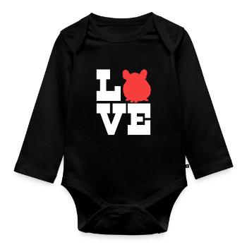 Chinchilla - Organic Longsleeve Baby Bodysuit - black - Front
