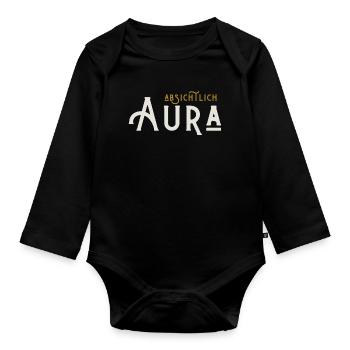Absichtlich Aura - Baby Bio-Langarm-Body - Schwarz - Vorne
