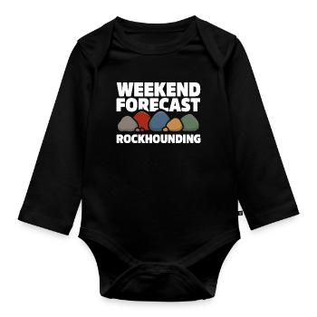 Weekend Forecast Collecting Stones Stone Hunting - Organic Longsleeve Baby Bodysuit - black - Front