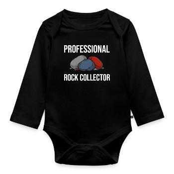 Professional Stones Collector Gift Geology - Organic Longsleeve Baby Bodysuit - black - Front