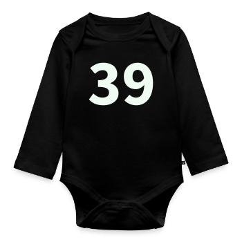 39- - Organic Longsleeve Baby Bodysuit - black - Front