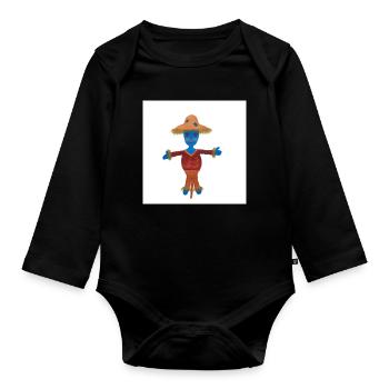 Susi Scarecrow Child Motif - Organic Longsleeve Baby Bodysuit - black - Front