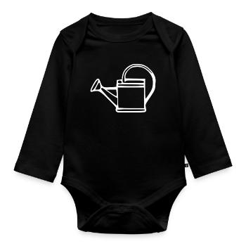 Arrosoir pour jardinier cadeau - Body Bébé bio manches longues - noir - Devant