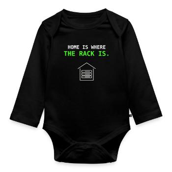 Le foyer est là où le rack est offert par l’administrateur système informatique - Body Bébé bio manches longues - noir - Devant