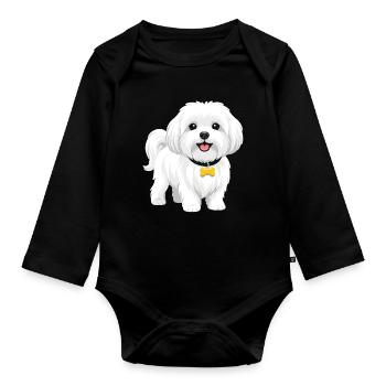 Malteser - Baby Bio-Langarm-Body - Schwarz - Vorne