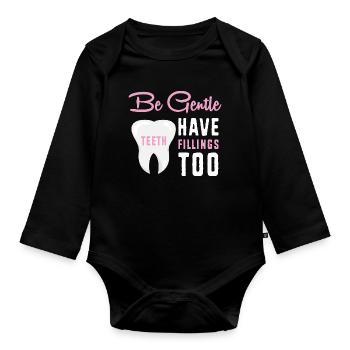 Zahnhygieniker Dental Zahnarzt - Baby Bio-Langarm-Body - Schwarz - Vorne
