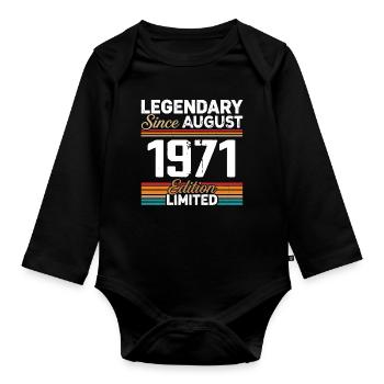 Légendaire Depuis Août 1971 Vintage Rétro - Body Bébé bio manches longues - noir - Devant