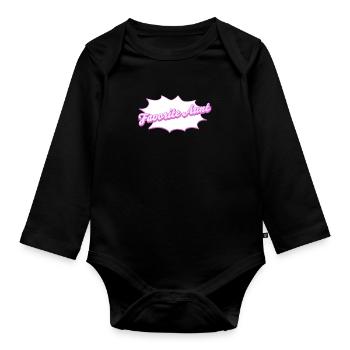 Schriftzug Favorite Aunt für die Lieblingstante - Baby Bio-Langarm-Body - Schwarz - Vorne
