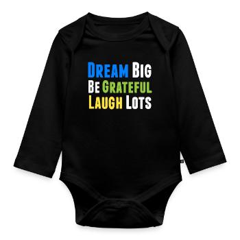 Pensée positive Motivation inspirante - Body Bébé bio manches longues - noir - Devant