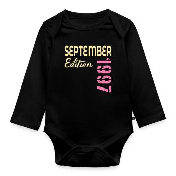 September 1997 - 29th birthday - Organic Longsleeve Baby Bodysuit - black - Front