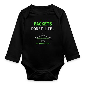 Cadeau humoristique Packets Don’t Lie Network IT - Body Bébé bio manches longues - noir - Devant