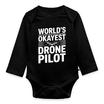 Le pilote de drone le plus correct du monde - Body Bébé bio manches longues - noir - Devant