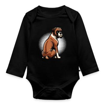 Boxer Boxer Holder Boxer Dog Boxer Owner Boxer Fan - Organic Longsleeve Baby Bodysuit - black - Front