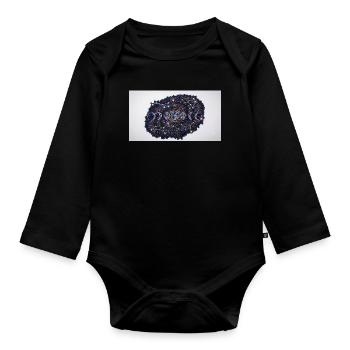 Mondphasen-Sternbild Mosaik - Baby Bio-Langarm-Body - Schwarz - Vorne