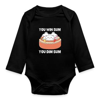 Dim sum - Organic Longsleeve Baby Bodysuit - black - Front