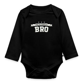 Der Allerbeste Bro - Baby Bio-Langarm-Body - Schwarz - Vorne