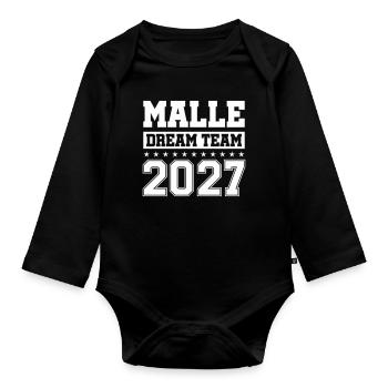 MALLE DREAM TEAM 2027 - Organic Longsleeve Baby Bodysuit - black - Front