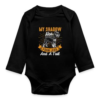 My Shadow Has Four Legs Schnauzer Love - Organic Longsleeve Baby Bodysuit - black - Front