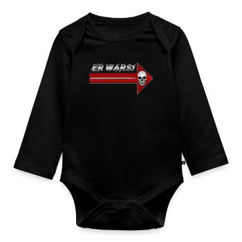 Düsterer Schädelpfeil mit Stab Er Wars - Baby Bio-Langarm-Body - Schwarz - Vorne