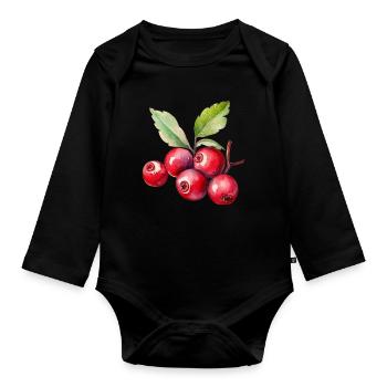 Cranberry Kostüm Karneval Fasching Rot Cranberries - Baby Bio-Langarm-Body - Schwarz - Vorne