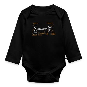 Bitcoin Freedom BTC Krypto Bitcoin Halving erklären - Baby Bio-Langarm-Body - Schwarz - Vorne