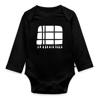 Wool blanket handmade gift - Organic Longsleeve Baby Bodysuit - black - Front