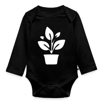 Don du jardinier de jardins de plantes - Body Bébé bio manches longues - noir - Devant