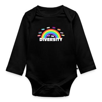 Diversity Rainbow - Diversity Design - Organic Longsleeve Baby Bodysuit - black - Front