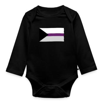 Demisexuelle Pride Flagge - Baby Bio-Langarm-Body - Schwarz - Vorne