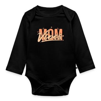 Own Your Mom Vibes: Ein Geschenk, das es wert ist, gegeben zu werden - Baby Bio-Langarm-Body - Schwarz - Vorne