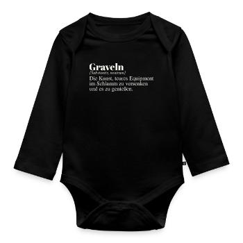 Graveln Definition - Baby Bio-Langarm-Body - Schwarz - Vorne