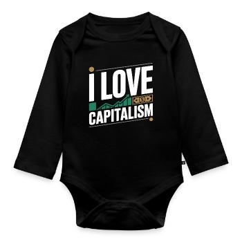 I Love Capitalism Entrepreneurs Stocks Capitalism - Organic Longsleeve Baby Bodysuit - black - Front