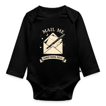 Mail Me Something Real - Baby Bio-Langarm-Body - Schwarz - Vorne