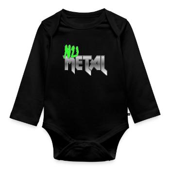 Nu Metal Green Fan Edition - Baby Bio-Langarm-Body - Schwarz - Vorne