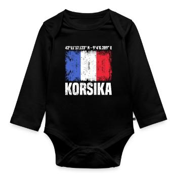 Korsika Reise - Baby Bio-Langarm-Body - Schwarz - Vorne