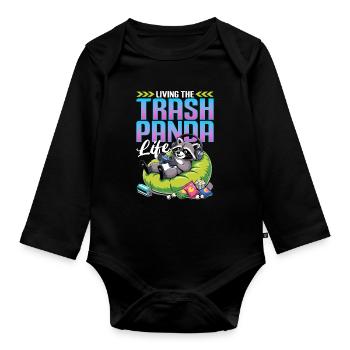 Gamer Gaming Cat Video Game - Baby Bio-Langarm-Body - Schwarz - Vorne