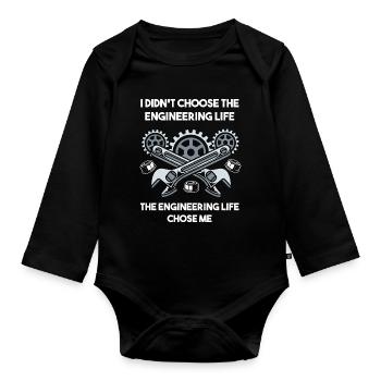 Ingenieur Student - Baby Bio-Langarm-Body - Schwarz - Vorne