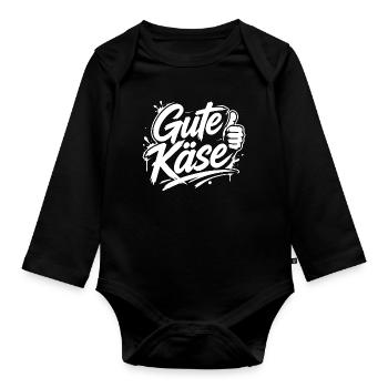 Gute Käse | Cooler Graffiti Spruch | Jugendwort - Baby Bio-Langarm-Body - Schwarz - Vorne