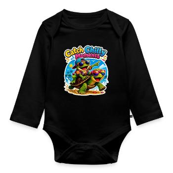 Urlaubs Vibes - Baby Bio-Langarm-Body - Schwarz - Vorne
