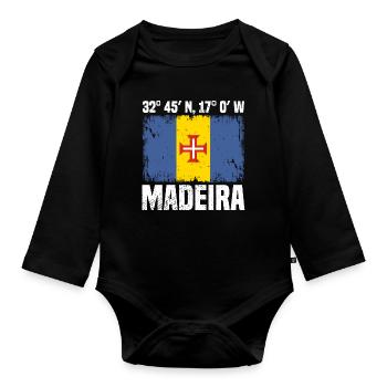 Coordonnées de Madère - Body Bébé bio manches longues - noir - Devant