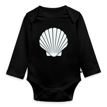 Geometrische Muschelkunst - Baby Bio-Langarm-Body - Schwarz - Vorne