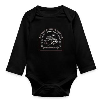 Mädchen-Bibelstudien-Christliche Gruppe - Baby Bio-Langarm-Body - Schwarz - Vorne